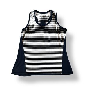 [Tek Gear] Navy and White Striped Sleeveless Top